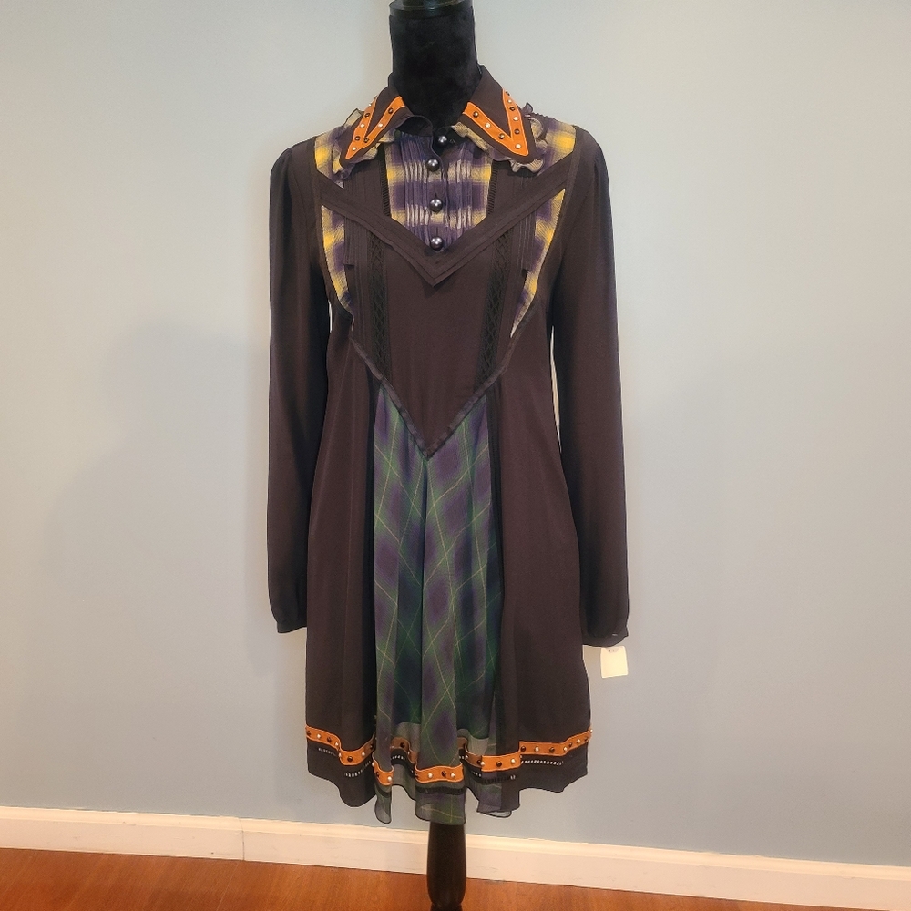 Rare Coach 1941 Runway Silk western dress Size 4-never worn